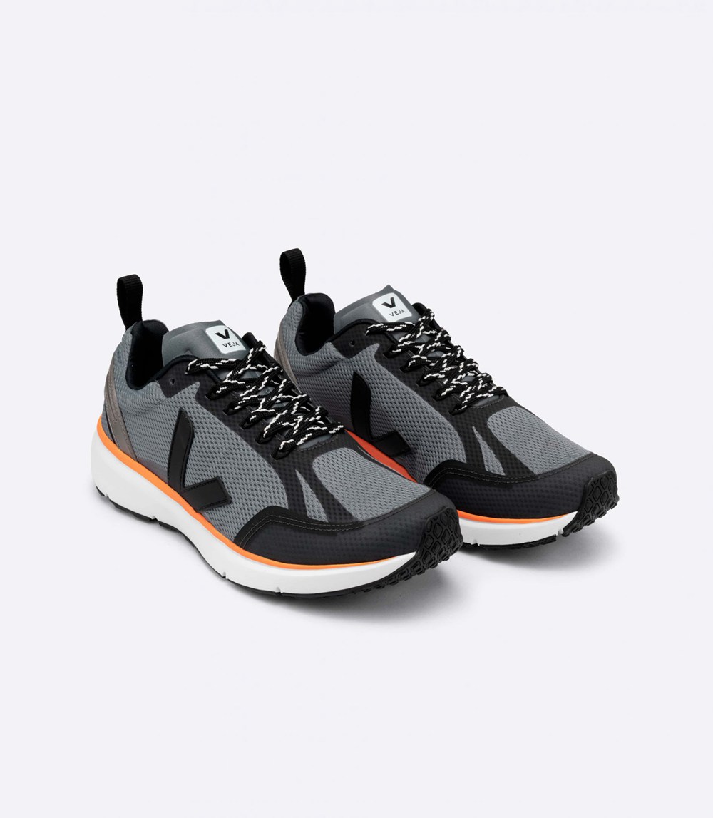 Veja Sneakers Womens - Condor 2 Alveomesh - Black/Grey/Orange - 6590WLSGZ